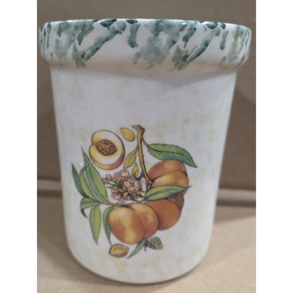 Vintage‎ Himark Ceramic Canister Peaches with Out Lid Made in Italy